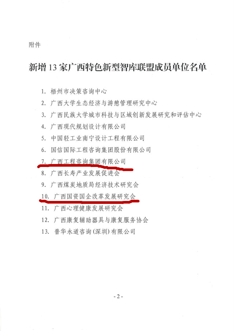喜報！廣西工程咨詢集團和廣西國資國企改革發(fā)展研究會成為廣西智庫聯(lián)盟成員單位
